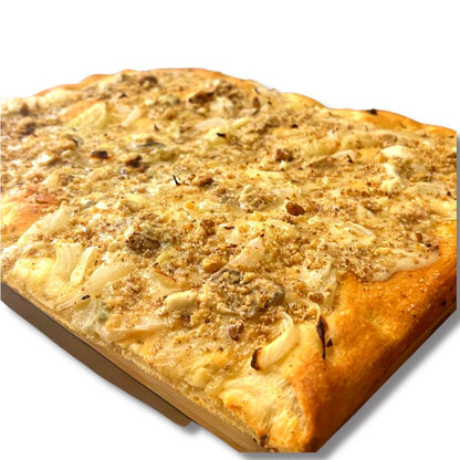 Focaccia con cipolle gorgonzola e noci
