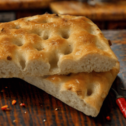 Focaccia ligure al peperoncino
